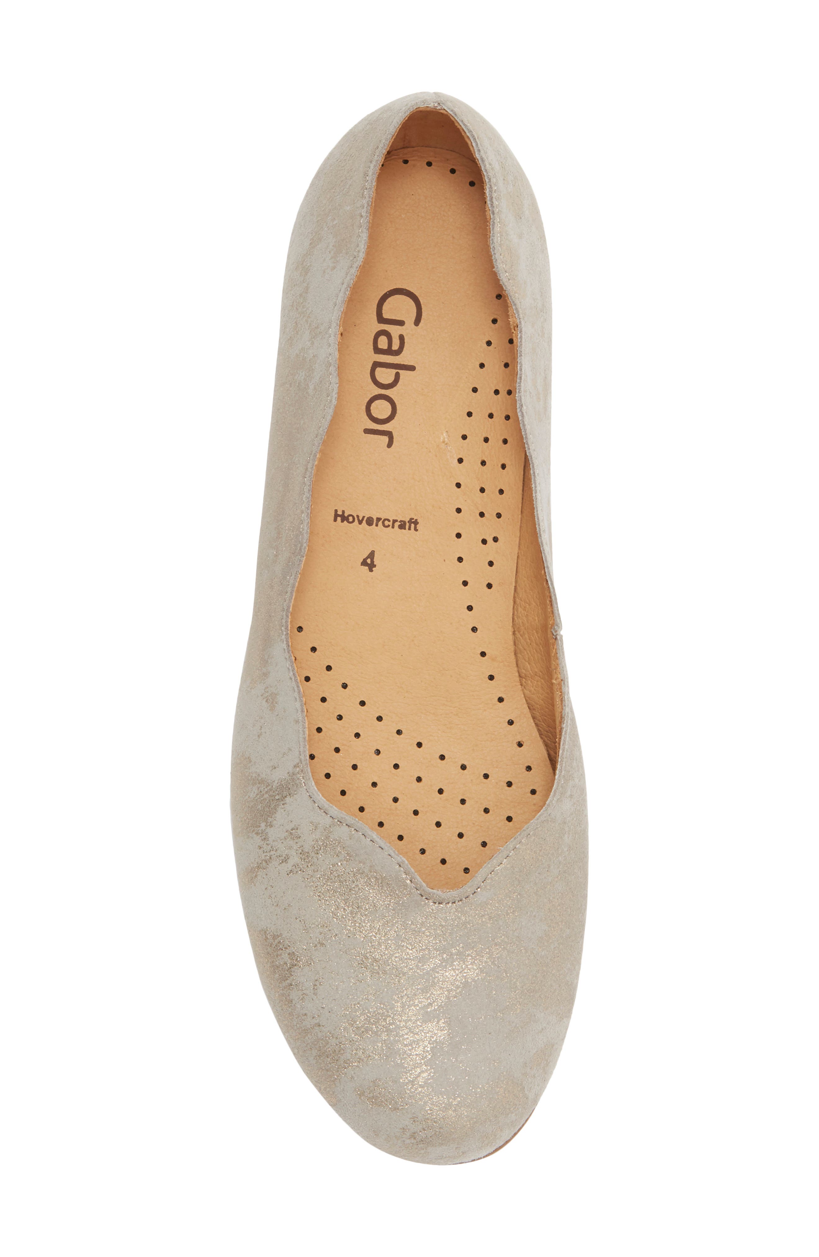 Scalloped Leather Ballet Flat, Alternate, color, MUSCHEL