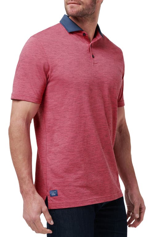 Travismathew Common Interest Space Dye Stripe Polo In Pink