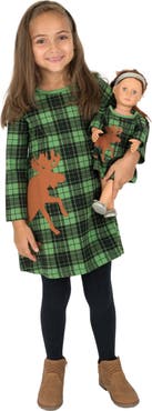Leveret Girls Cotton Dress with Matching Doll Dress, Printed Design