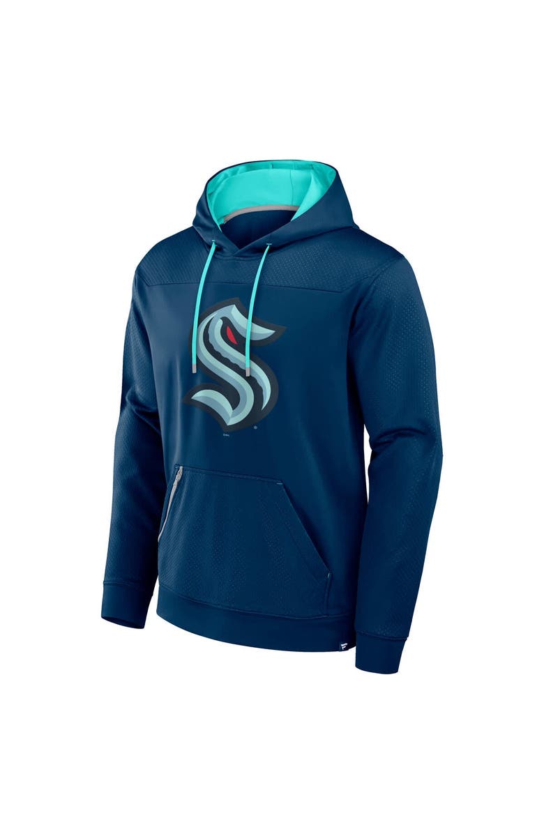FANATICS Men's Fanatics Deep Sea Blue Seattle Kraken Defender Pullover Hoodie, Alternate, color, 