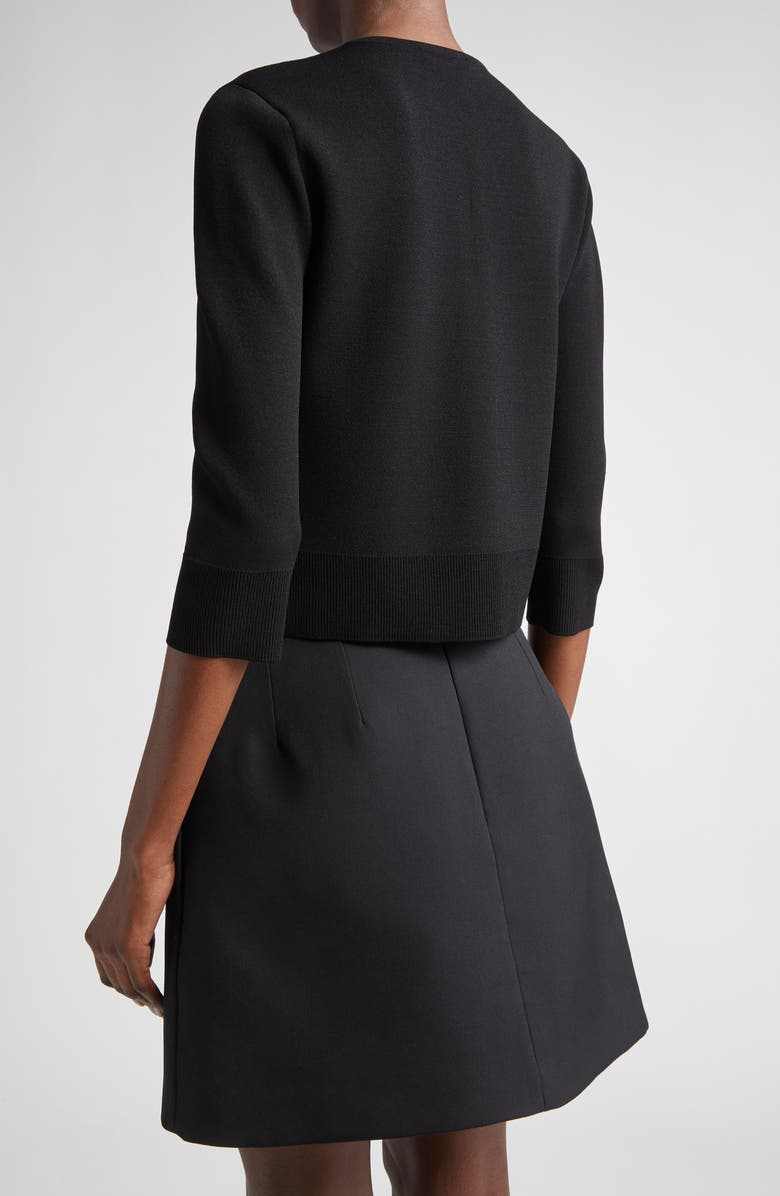 McQueen Banshee Embroidery Crop Cardigan, Alternate, color, Black/ Crystal