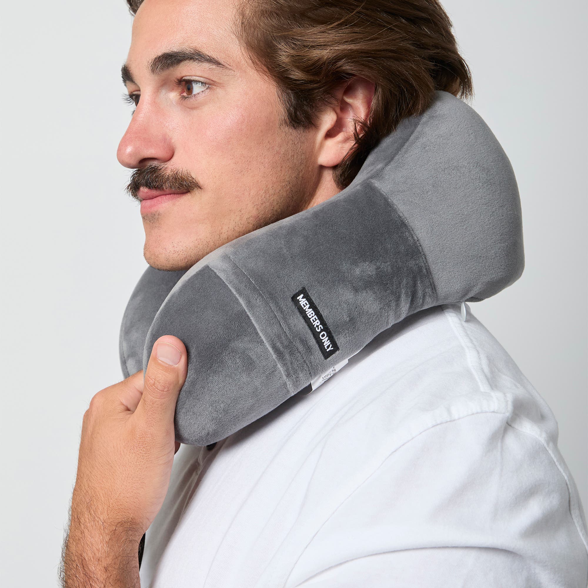 Members Only Memory Foam Travel Neck Pillow, Alternate, color, Black