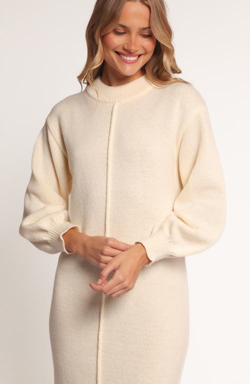 Petal And Pup Petal & Pup Odile Long Sleeve Maxi Sweater Dress In White