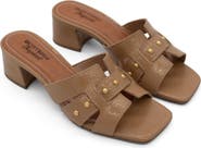 Bottero Studded Leather Slide Sandal