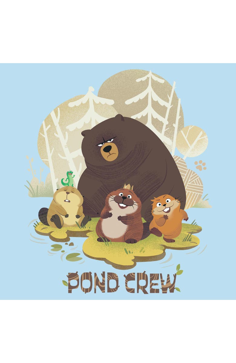 Hoppers Men's Hoppers Beaver Pond Crew  Graphic T-Shirt, Alternate, color, Light Blue