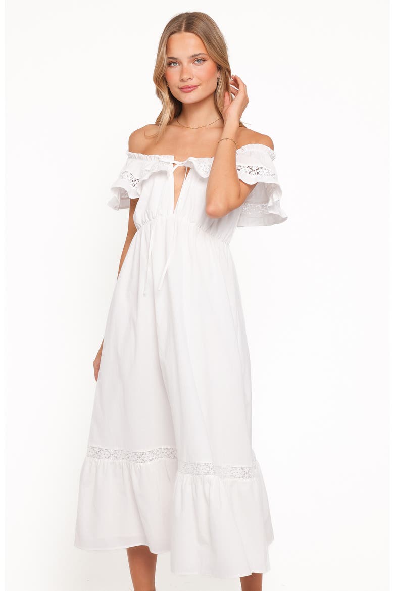 Janelle Off the Shoulder Dress, Alternate, color, WHITE
