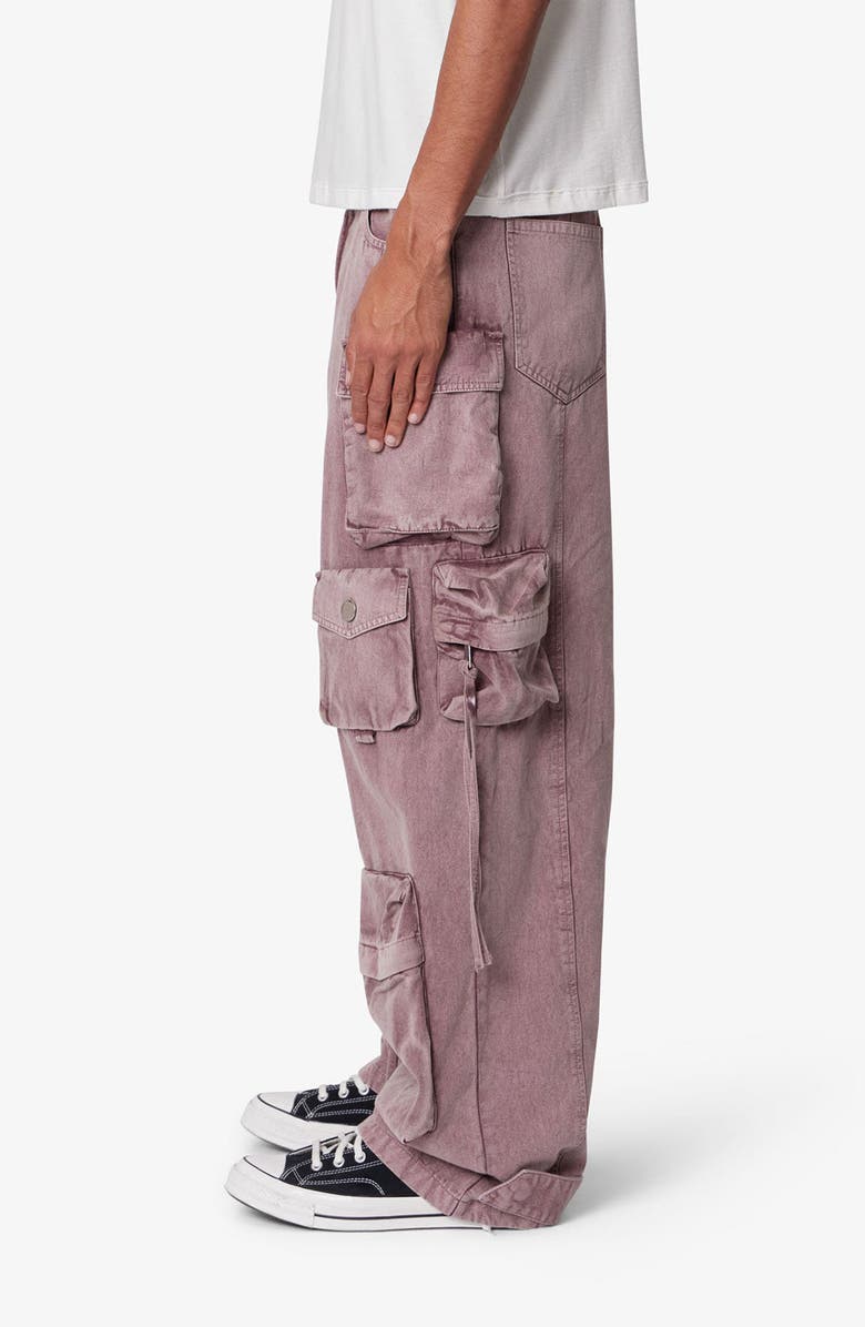 mnml Washed Barrel Baggy Cargo Pants, Alternate, color, Brick