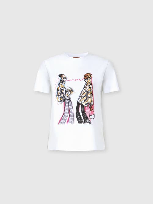 Missoni Short Sleeve T-shirt With Print And Logo In White
