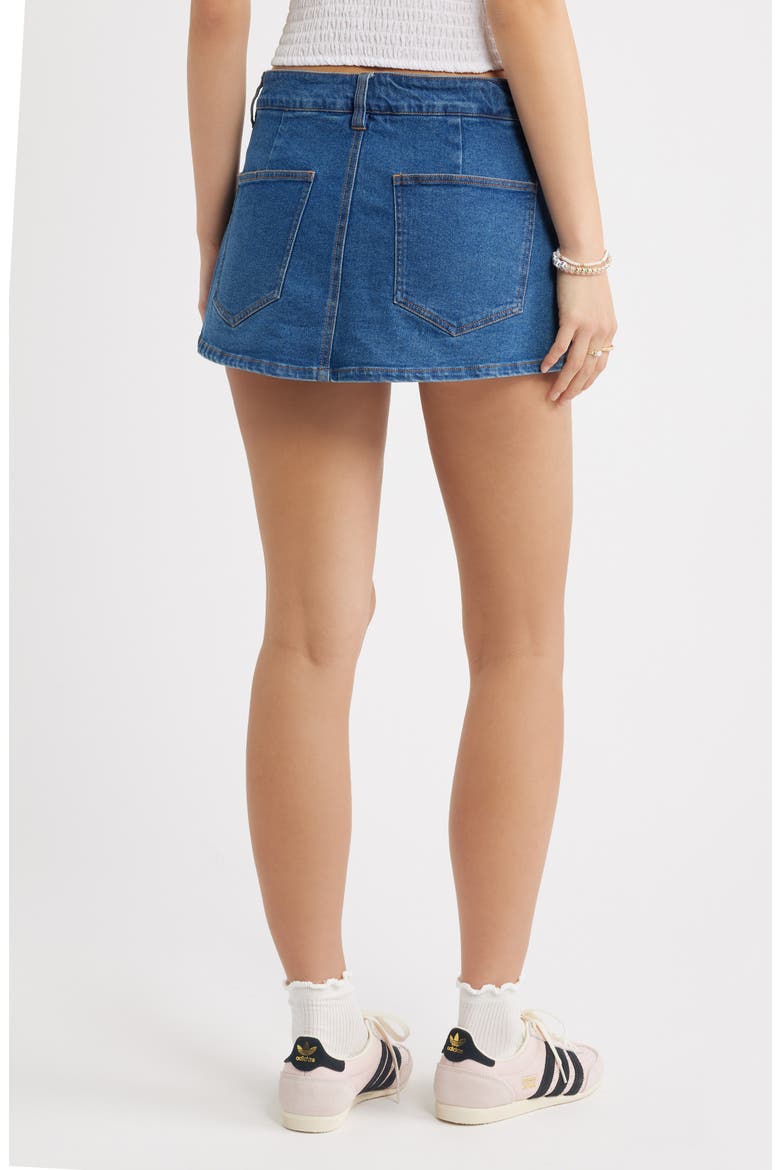 Side Slit Denim Skort, Alternate, color, MEDIUM WASH
