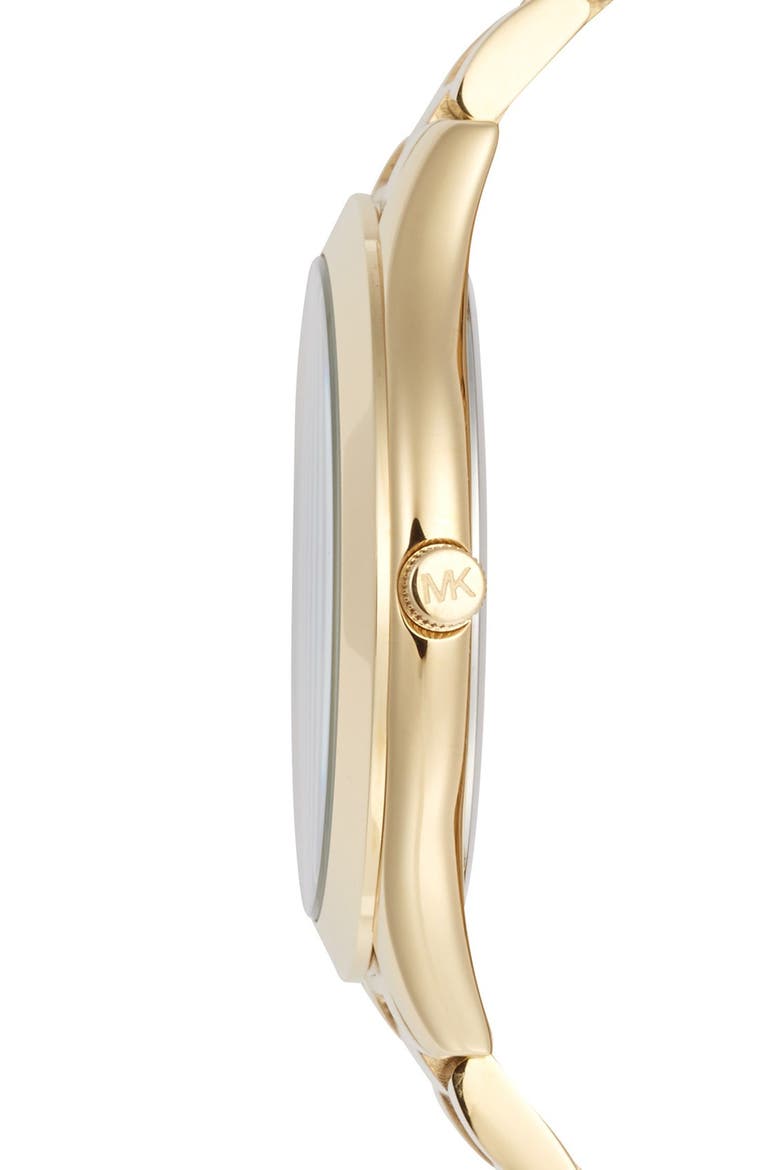 'Slim Runway' Bracelet Watch, 42mm, Alternate, color, GOLD/ BLUE