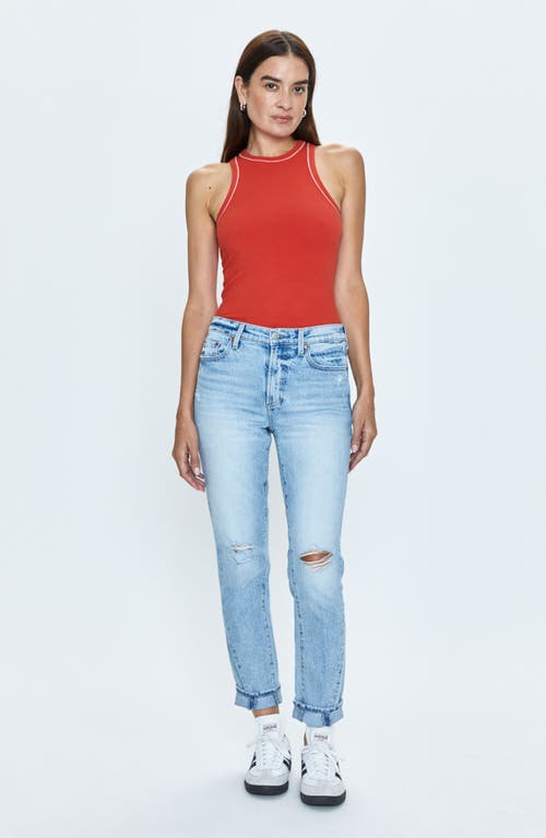 Pistola Riley Cuffed Ankle Straight Leg Jeans In Normandy Distressed