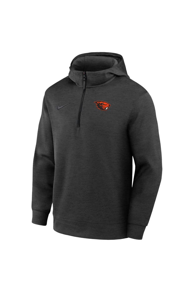 Men's Nike Black Oregon State Beavers Coaches Dri-FIT Half-Zip Hoodie, Alternate, color, Black
