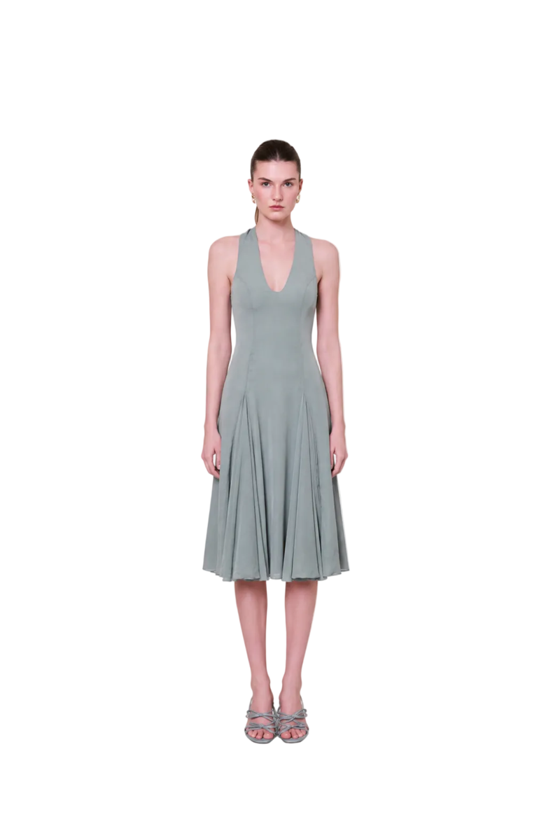 The Party Edit Silk Midi Dress, Alternate, color, Green