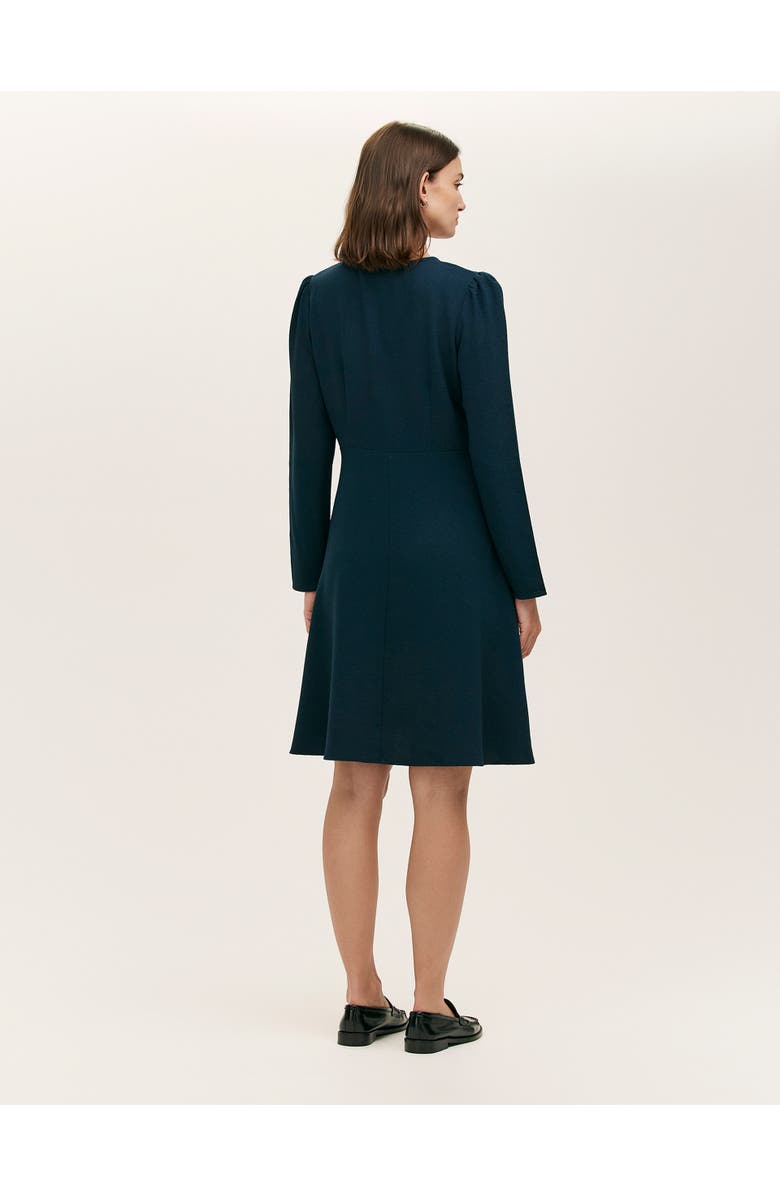 Finery London Shauna Crepe Long Sleeve Short Dress, Alternate, color, Navy