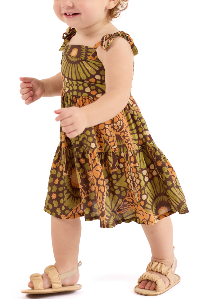 The Africa - Girls Resort Dress, Alternate, color, Brown