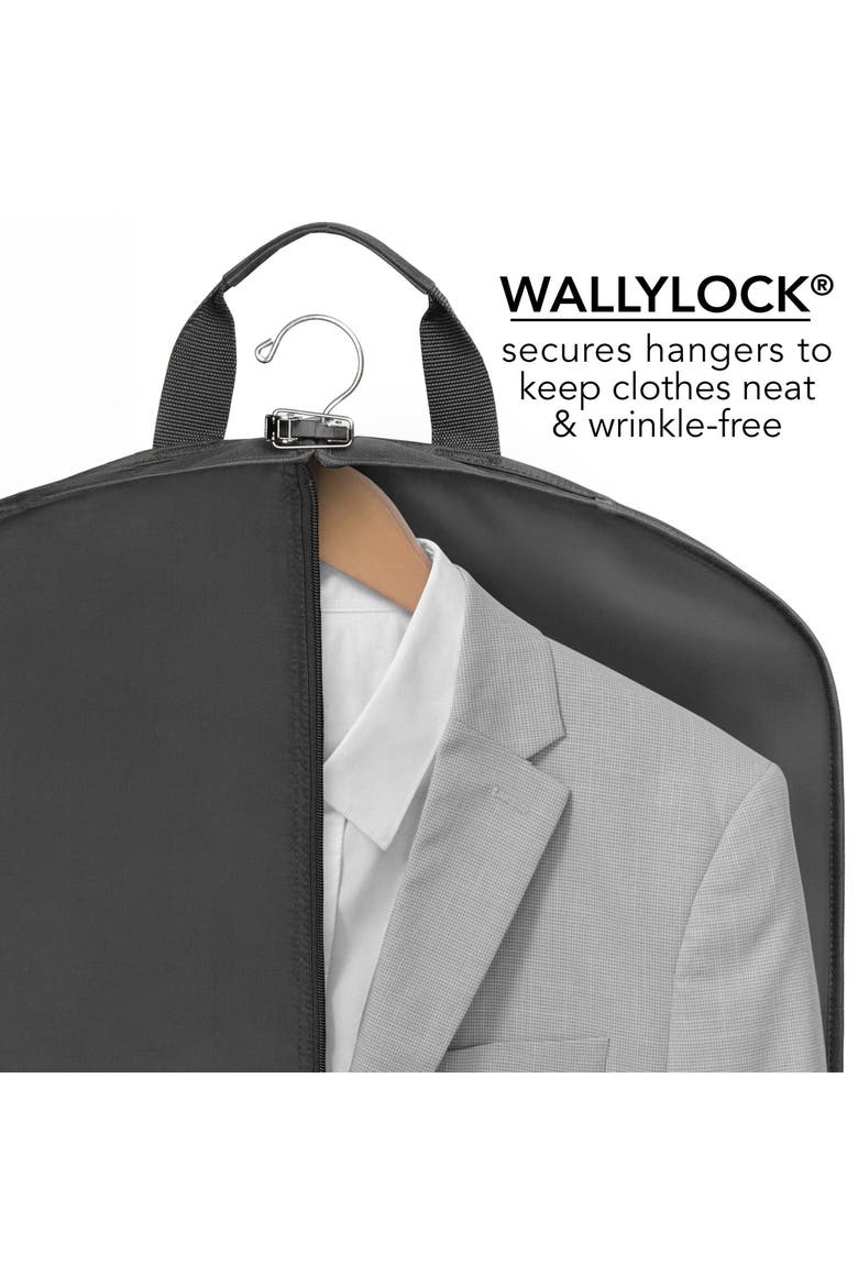 48" Deluxe Tri-Fold Travel Garment Bag with three pockets, Alternate, color, Black