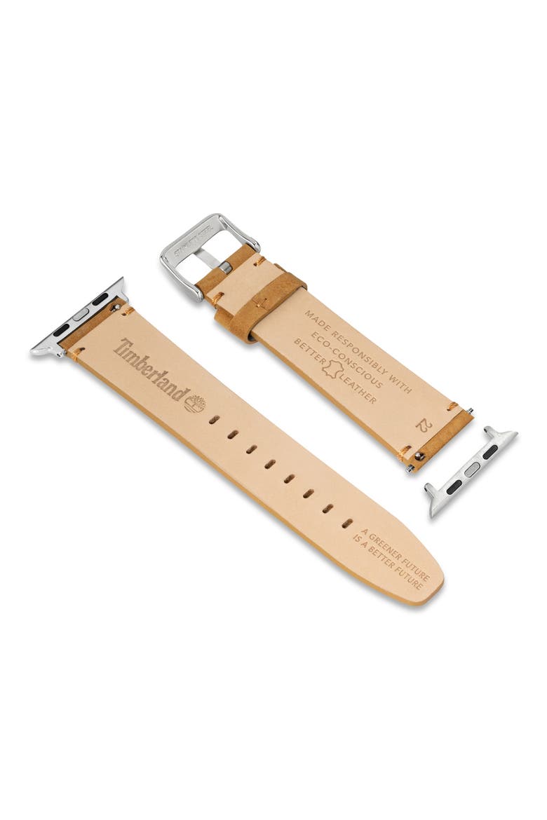 Leather 22mm Smart Watch Watchband, Alternate, color, CAMEL