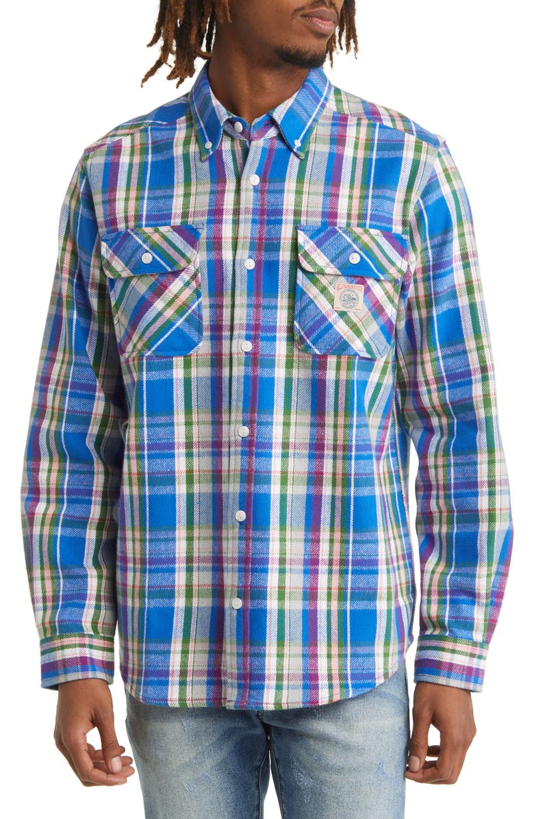 Billionaire Boys Club Shibuya Plaid Cotton Button-Down Shirt, Main, color,