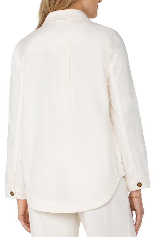 Liverpool Los Angeles Denim Shirt Jacket In Whipped Cream