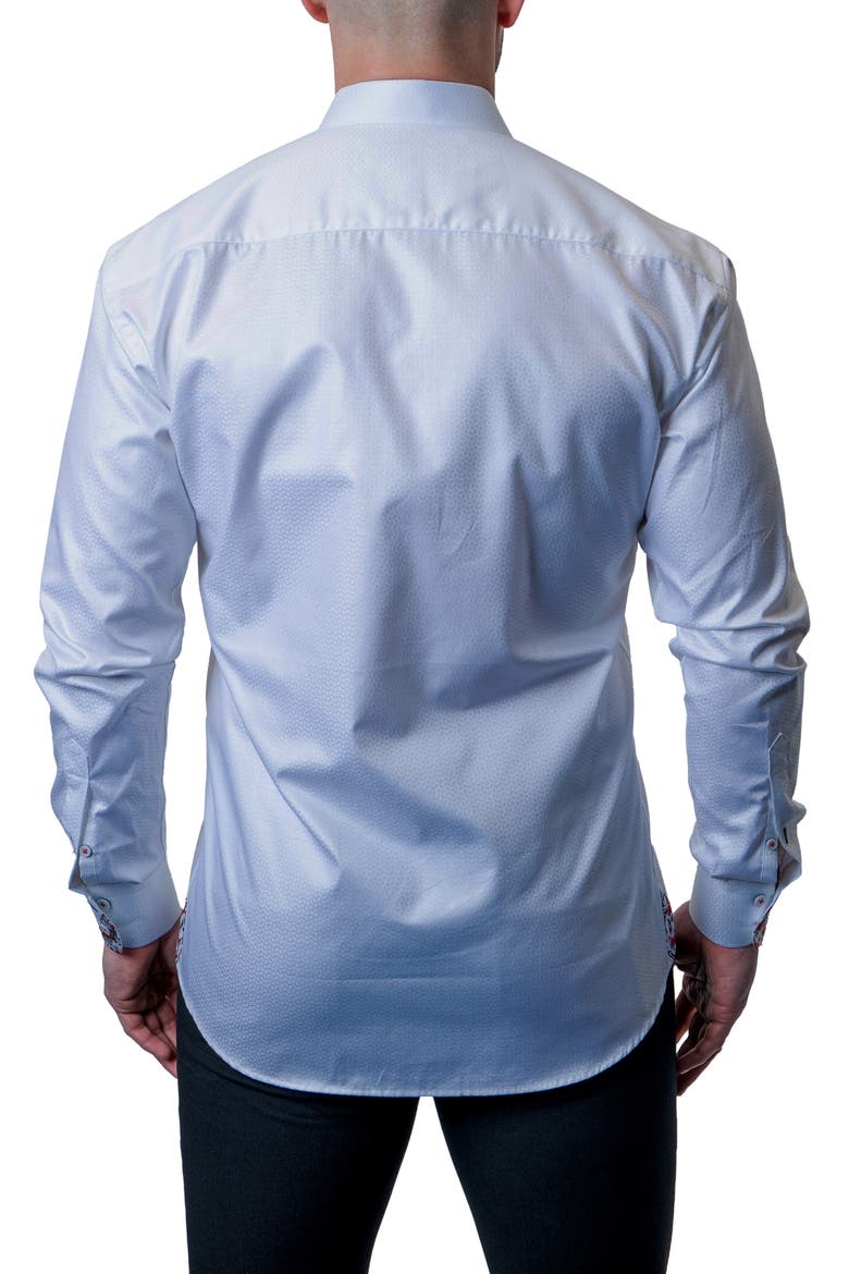 Einstein Shimmer White Contemporary Fit Button-Up Shirt, Alternate, color, WHITE