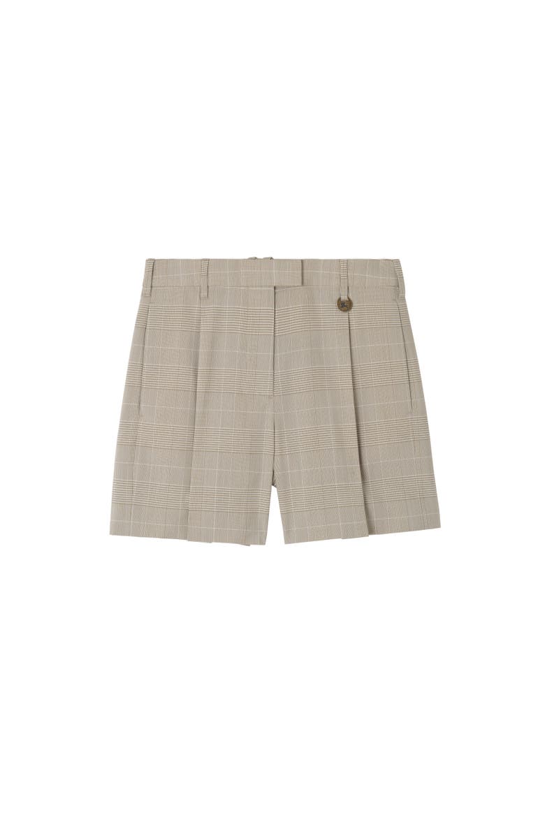 Check Wool Tailored Shorts, Alternate, color, Cloudy white/mountain green