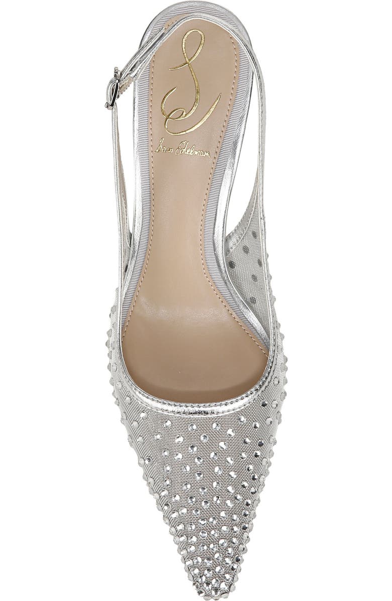 Sam Edelman Bianka Slingback Mesh Pointed Toe Pump, Alternate, color, Soft Silver