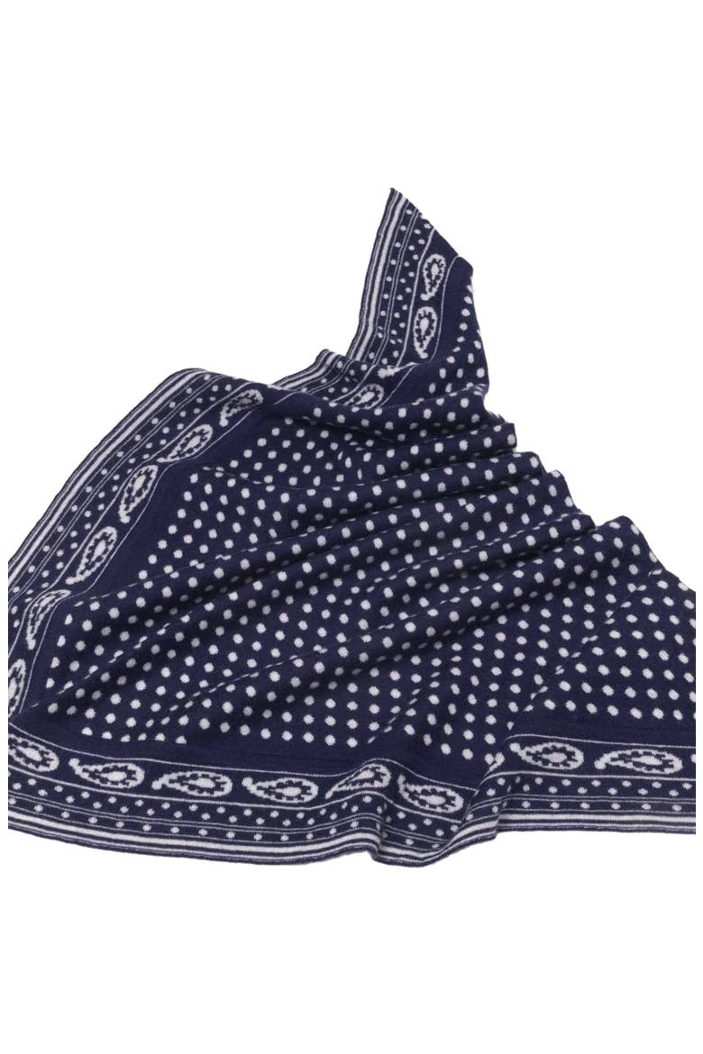 Reversible triangle scarf, Alternate, color, Navy dot bandana print