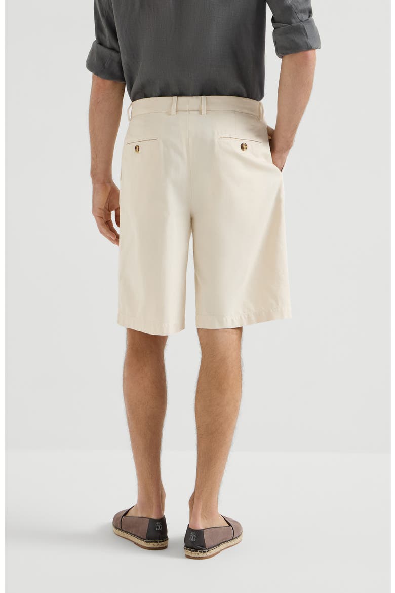 Bermuda shorts with pleats, Alternate, color, Off-White