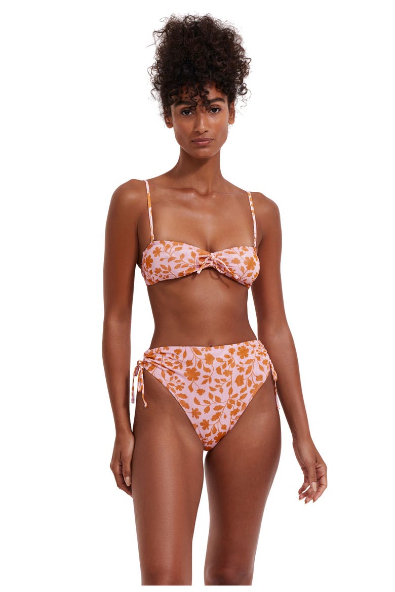 Lolita Bandeau Bikini Top, Main, color, Pink Orange