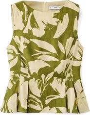 MANGO Printed Peplum Top