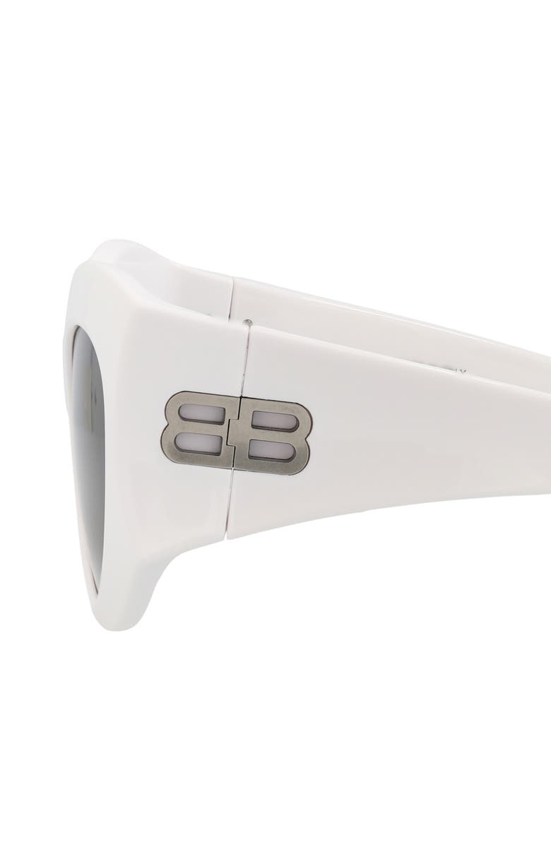 Balenciaga 56mm Oval Sunglasses, Alternate, color, White White Grey