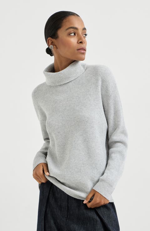 Cashmere English rib sweater