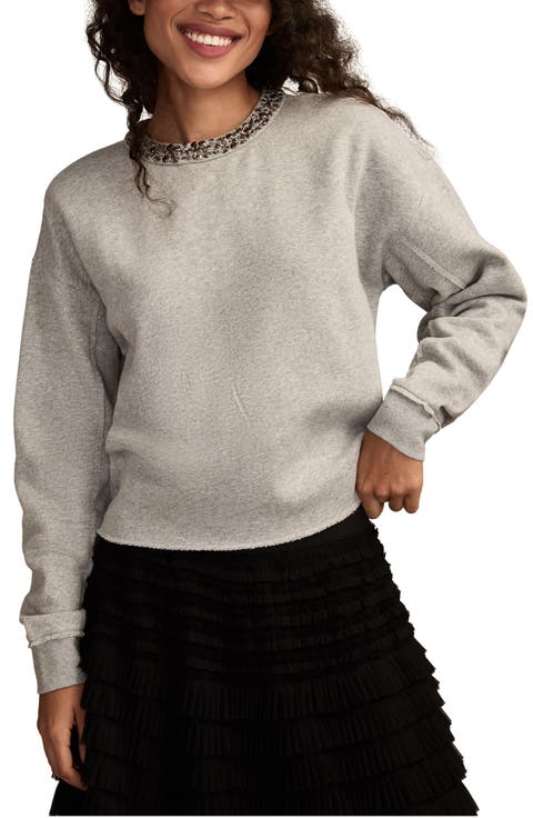 Beaded Crewneck Sweatshirt