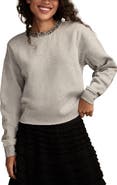 Lucky Brand Beaded Crewneck Sweatshirt