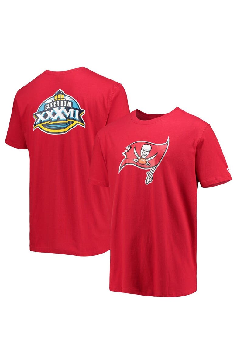 New Era Men's New Era Red Tampa Bay Buccaneers Patch Up Collection Super Bowl XXXVII T-Shirt, Main, color, Red