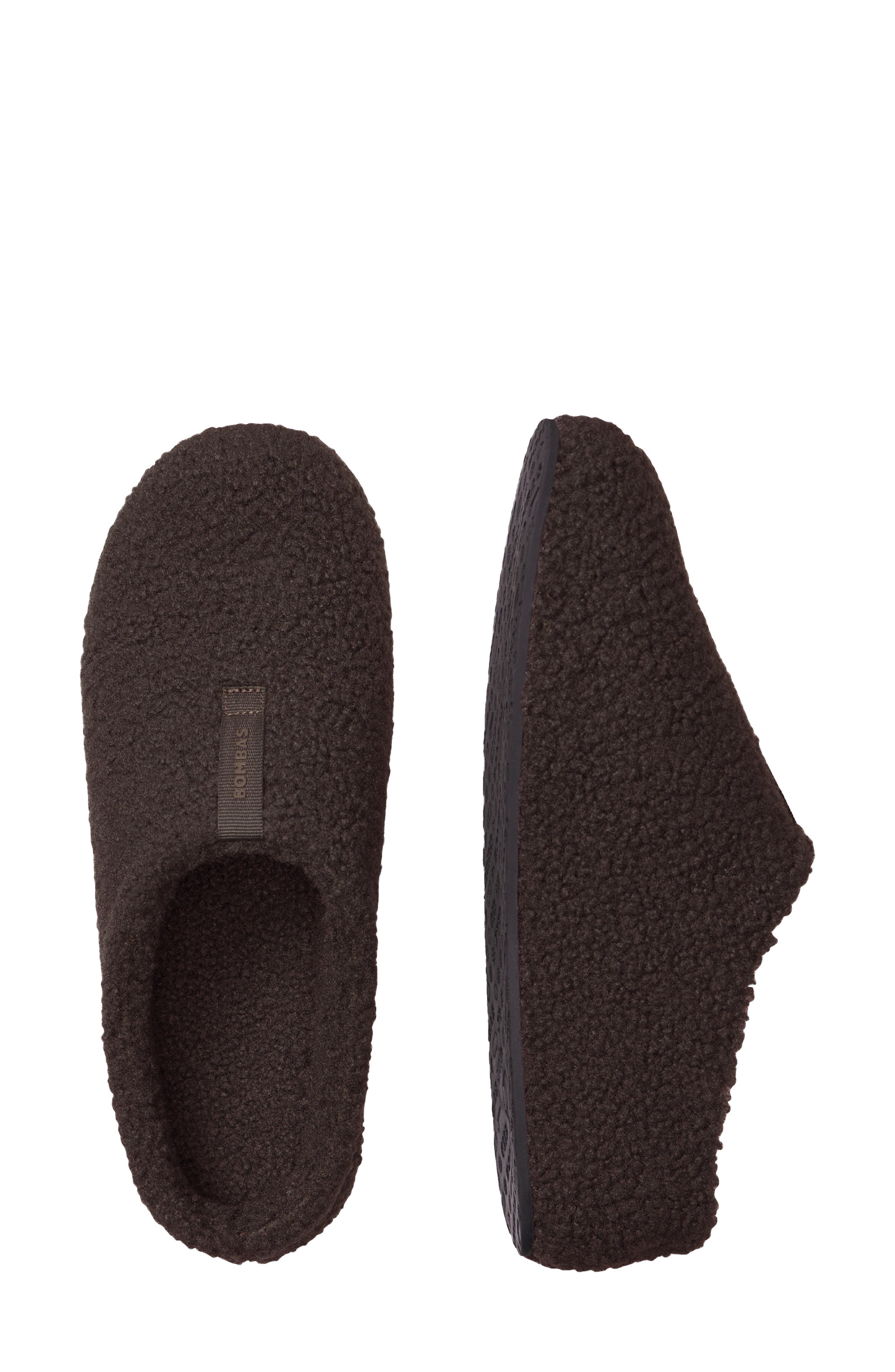 Bombas Sunday Faux Fur Slipper, Main, color, Dark Espresso