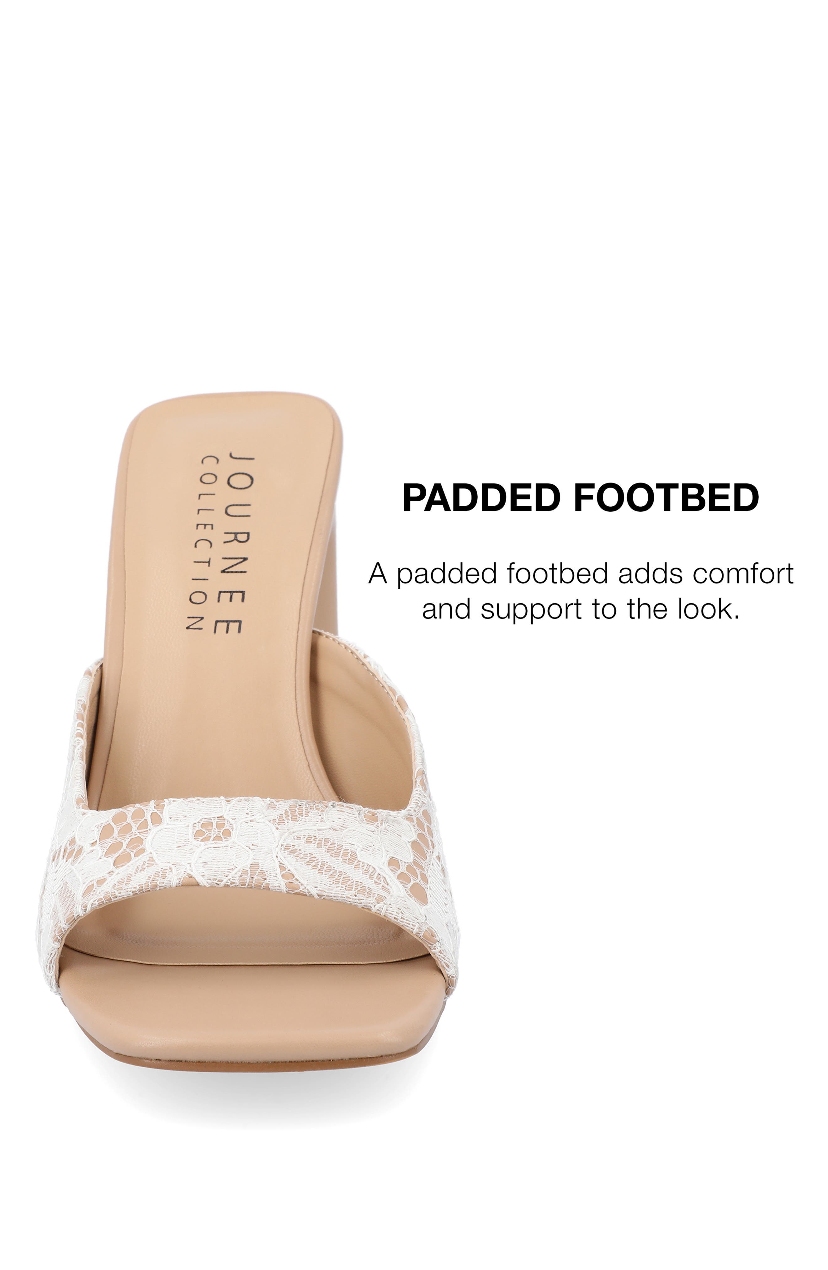 Journee Collection Daivia Lace Block Heel Sandal, Alternate, color, Tan