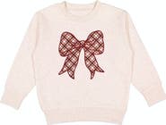 Sweet Wink Christmas Plaid Bow Patch Sweatshirt