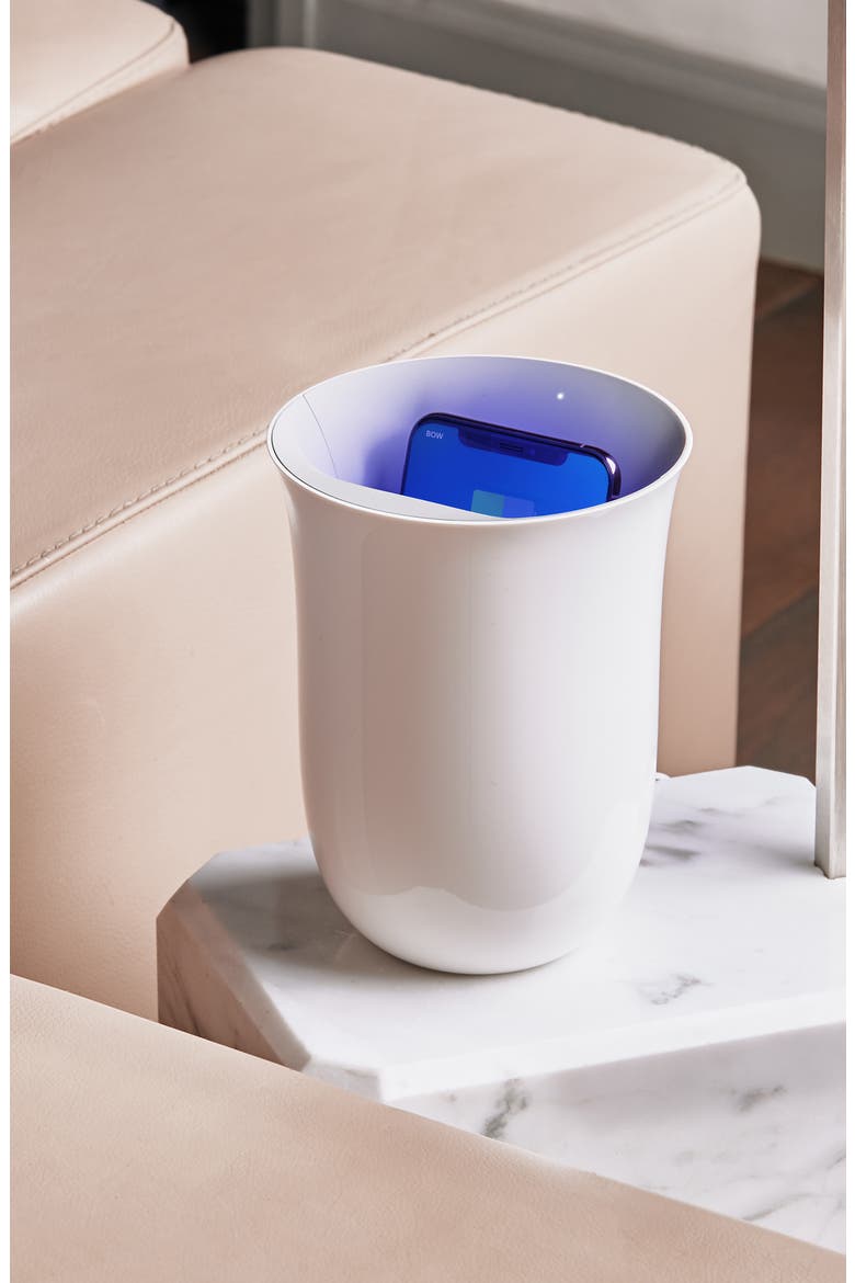 Oblio Wireless Charger & UV Cleaner, Alternate, color, WHITE