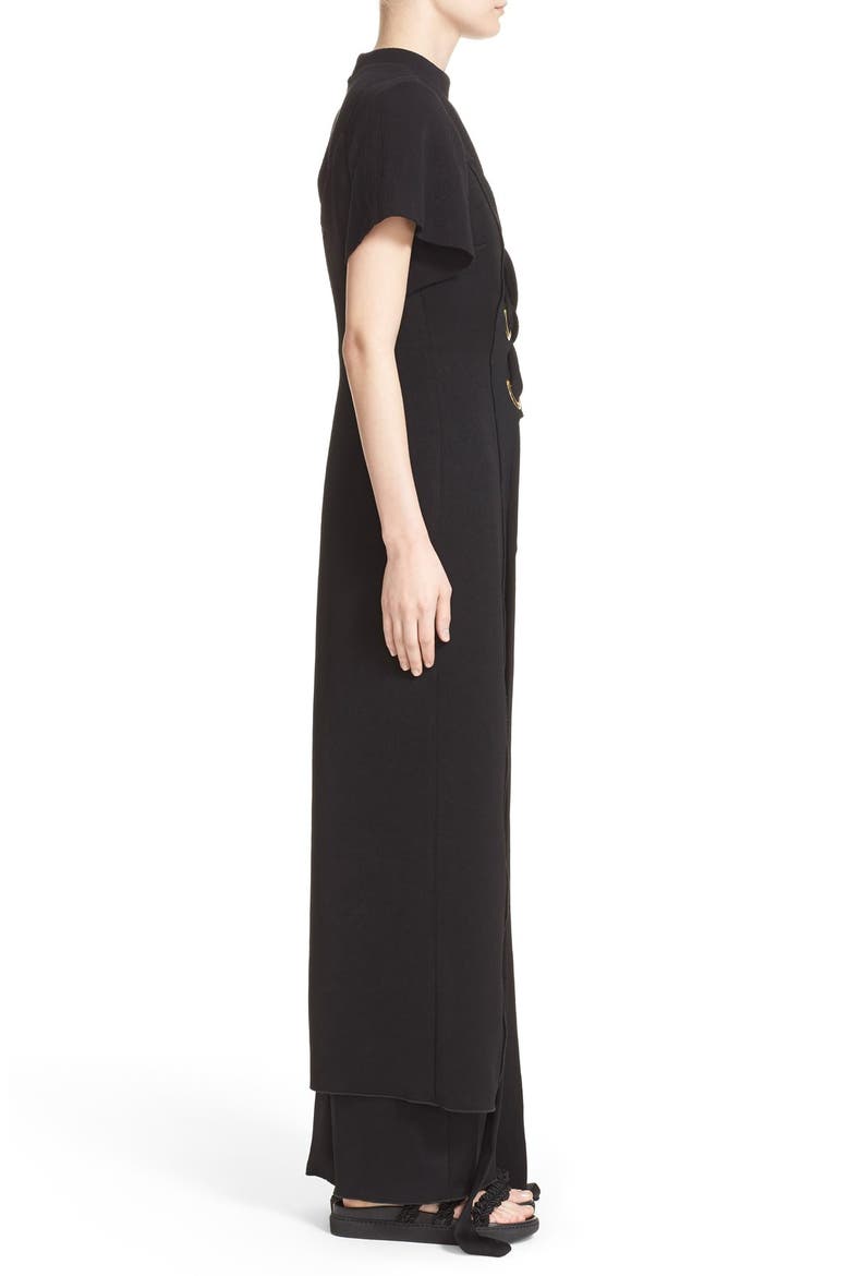 'Delorean' Lace-Up Maxi Dress, Alternate, color, BLACK