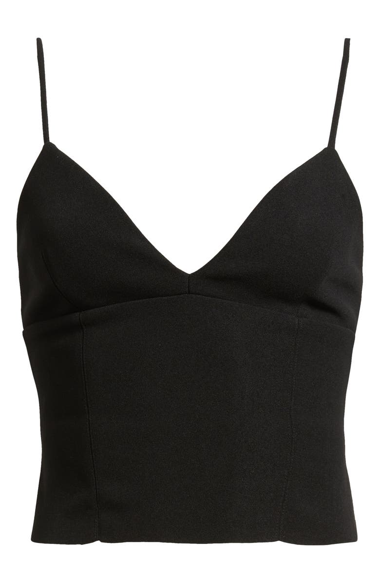 Princess Polly Sculpture Deep V-Neck Corset Crop Camisole, Alternate, color, Black