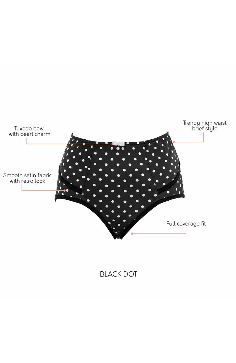 Parfait Charlotte High Waist Brief, Alternate, color, Black Dot