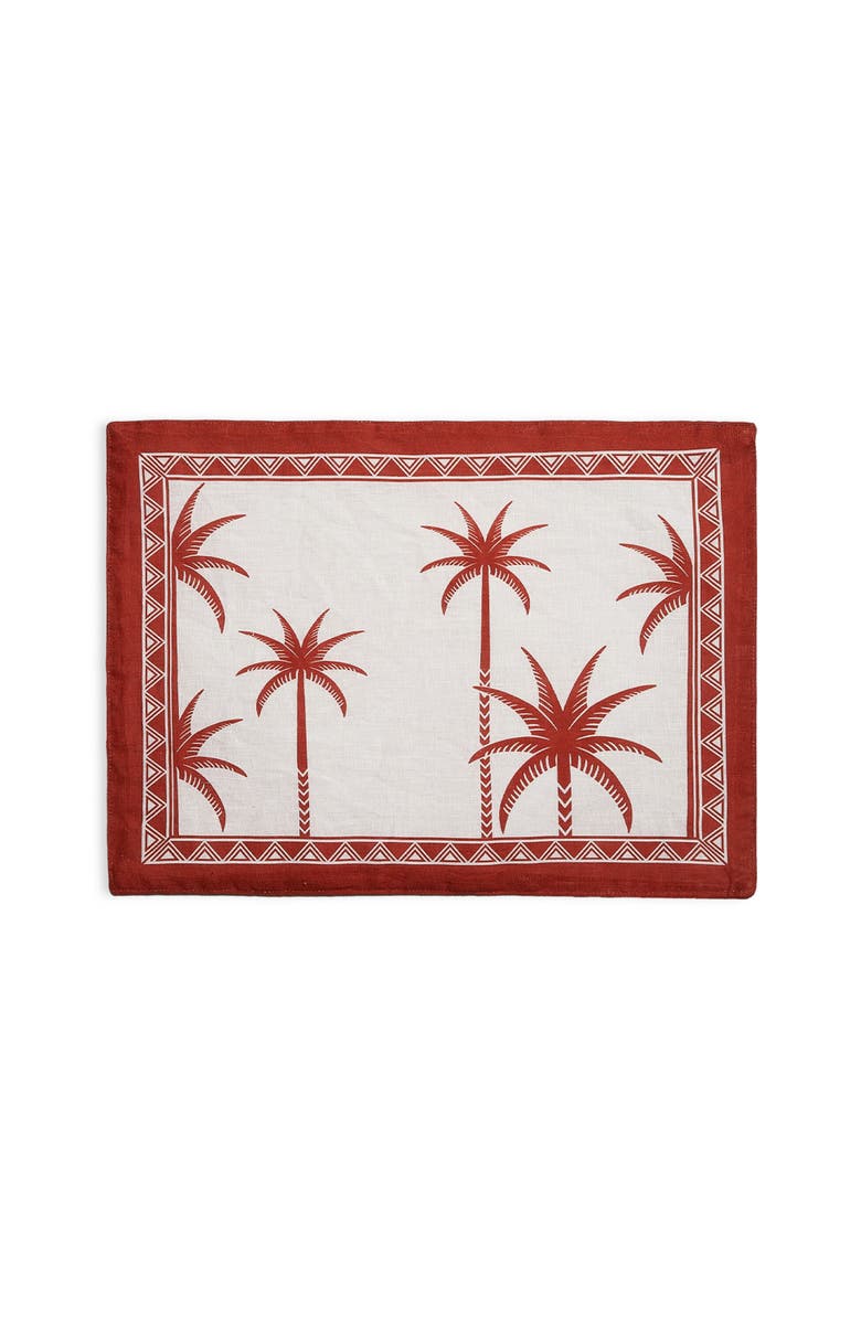La DoubleJ Placemat Set Of 2, Alternate, color, Date Palms Placemat Mattone
