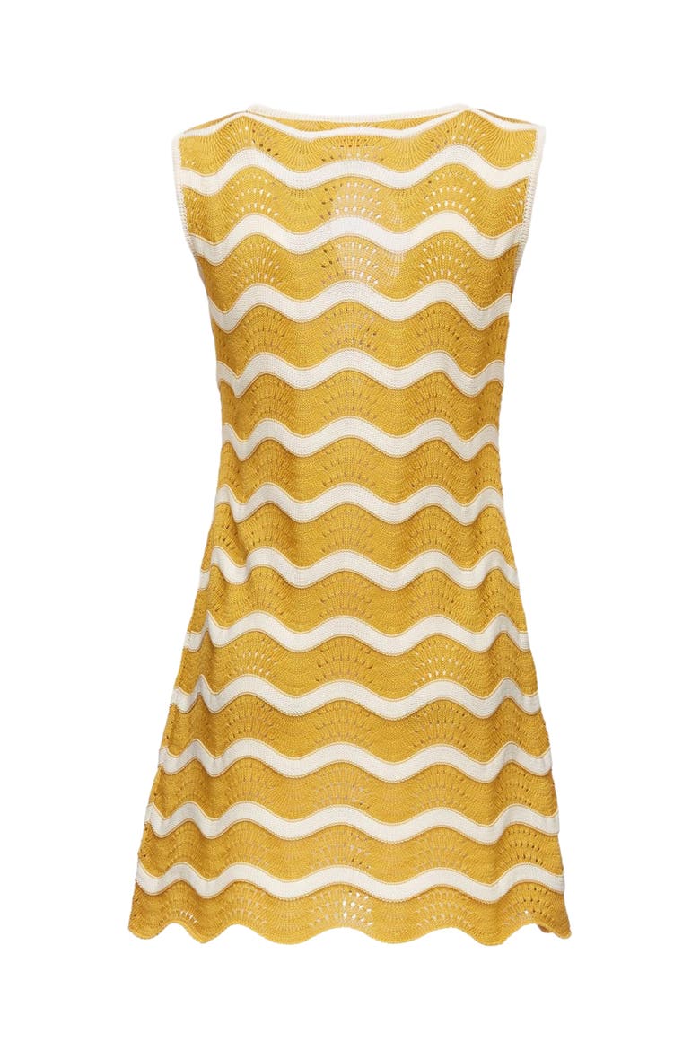Wavy Mini Dress Avorio / Giallo, Alternate, color, Avorio / Giallo