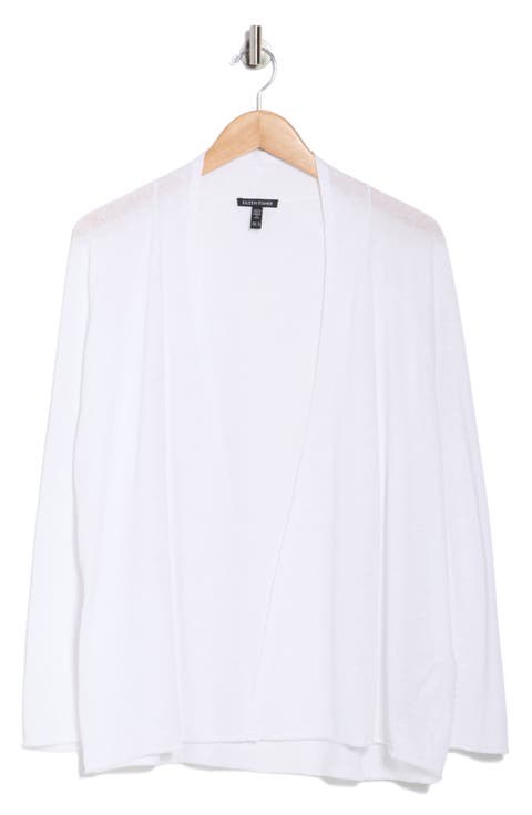 Organic Linen & Organic Cotton Open Front Cardigan (Plus)