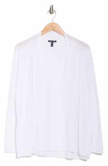 Eileen Fisher Organic Linen & Organic Cotton Open Front Cardigan