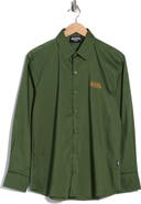 Von Dutch Logo Solid Button-Up Shirt