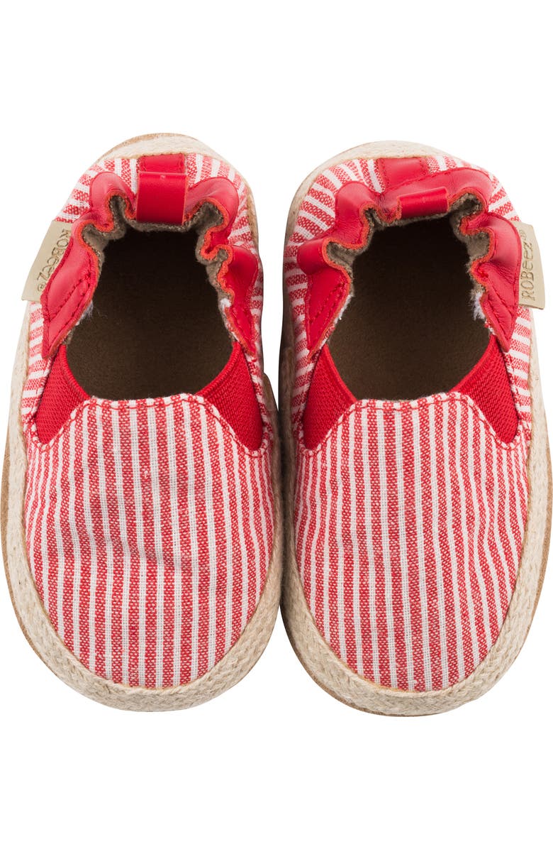 Robeez<sup>®</sup> Waverly Stripe Espadrille Crib Shoe, Alternate, color,