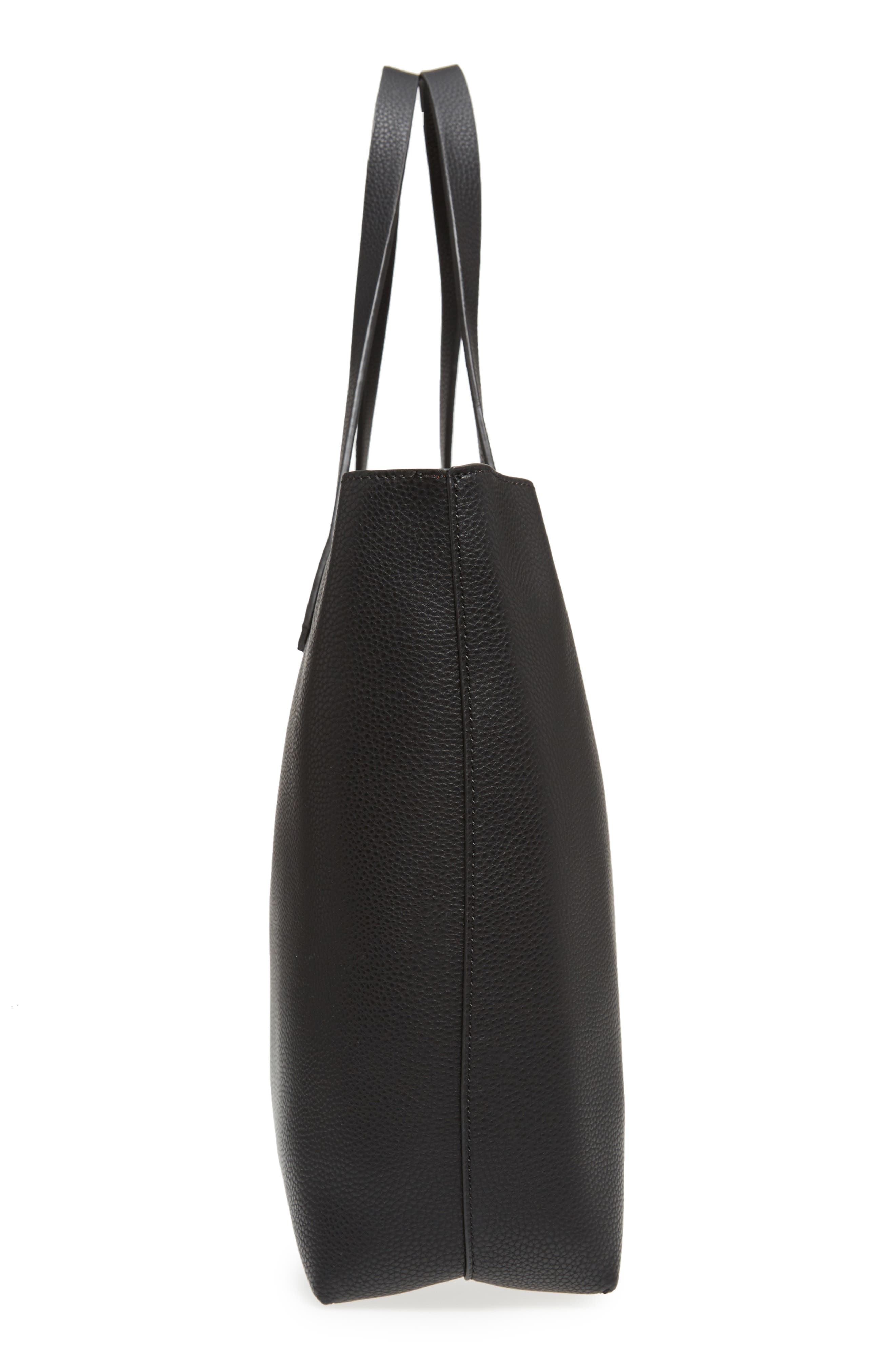 BP. Contrast Lining Faux Leather Tote, Alternate, color, 