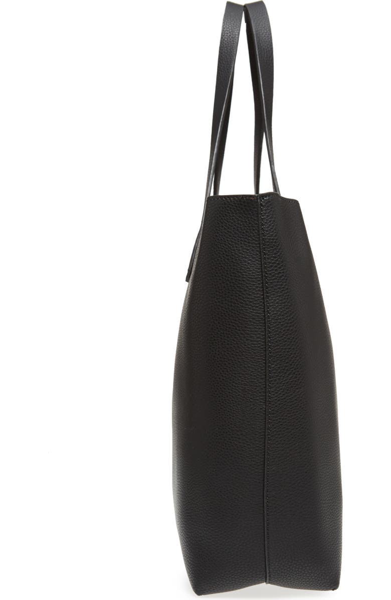 BP. Contrast Lining Faux Leather Tote, Alternate, color,